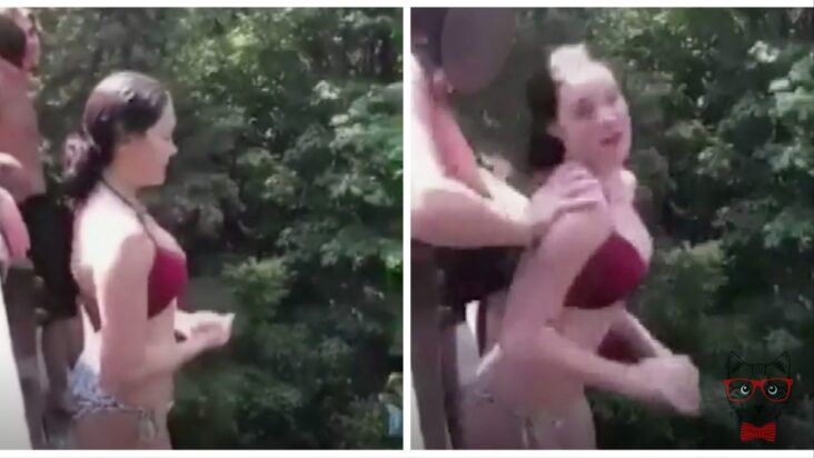 Watch how this girl is thrown from a bridge