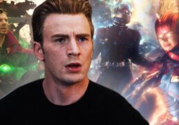 Captain America in Avengers Endgame with Doctor Strange Ant man and Captain Marvel