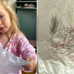 Now you're going to have problems: 3-year-old girl criticizes her mother after finding her drawing in the trash can Now youre going to have problems 3 year old girl criticizes her mother after finding her drawing in the trash can