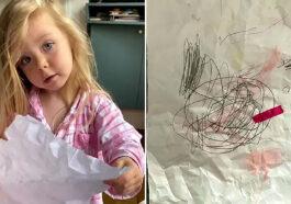 Now youre going to have problems 3 year old girl criticizes her mother after finding her drawing in the trash can