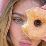 Lana Rhoades poses showing the stuffed animal image 1 111