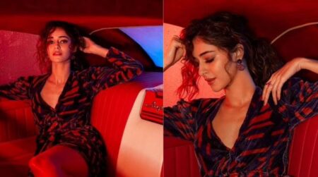 Ananya Pandey is looking very beautiful in this plunging neck velvet dress of 22 thousand, see pictures