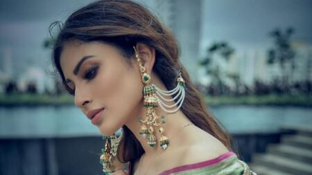 Mouni Roy showed a bold avatar in a green sari, fans praised her seeing backless photos