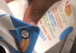 Woman finds a strange animal inside the milk carton