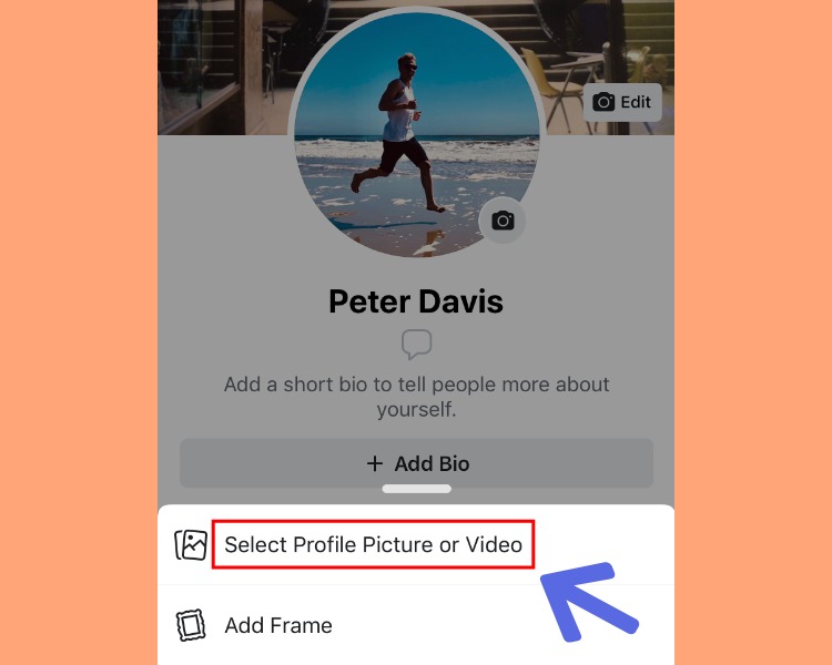 Facebook: so you can place a profile photo on the move