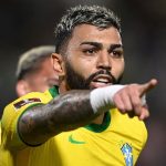 They don't defeat Brazil even when he's sleeping. Gabigol celebrates his goal.