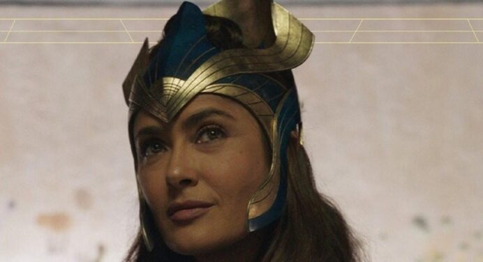 Salma Hayek discusses her role in the upcoming Marvel film “Eternals.”