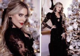 Sylvie Meis 43 poses in black lace