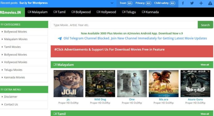A2movies Download Free Tamil, Telugu, Malayalam, Full HD Latest Hindi Movies