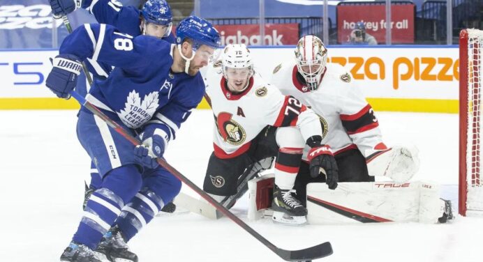 In their first game back, the Toronto Maple Leafs beat the Ottawa Senators despite being shorthanded.