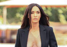 Megan Fox boasts tiny waist with cut out blouse