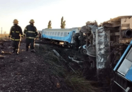 A train derailed in Olavarria 2