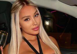 Daniella Chavez adds followers while stretching her band aid bikini