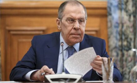 In the image the Russian Foreign Minister Sergei Lavrov