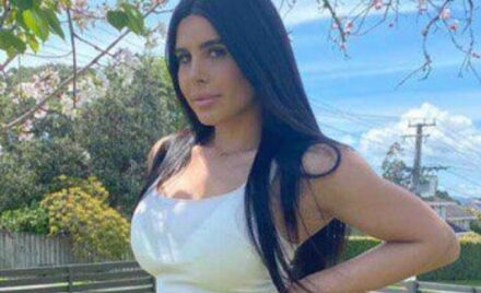Lily Adrianne flaunts her curves by modeling in her striking underwear