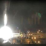 This image from a webcam shows a detonation at the site of the Zaporizhia nuclear power plant