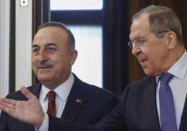 Ukraine Turkish Foreign Minister Mevlut Cavusoglu and Sergey Lavrov. AP
