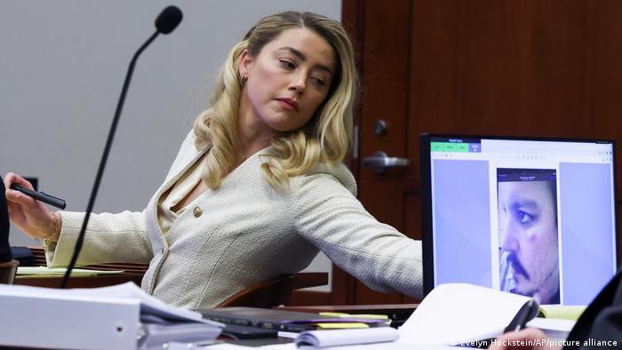 Actress Amber Heard in the courtroom.