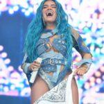 Colombian singer Karol G performed on stage at the Coachella Music and Arts Festival