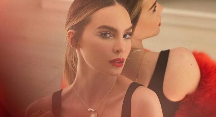 Belinda raised the temperature with a translucent look