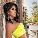 Kimberly Flores stunning in an emerald green dress at the Trakalosa inn in Monterrey