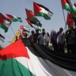 Palestinians Waved National Flags In Jerusalem Hours Before The Flag March.