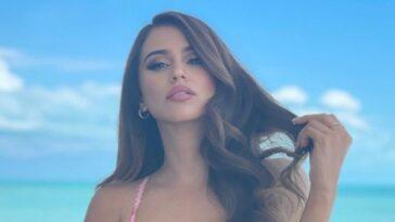 Yanet Garcia wears a transparent dress and raises the temperature from the beach