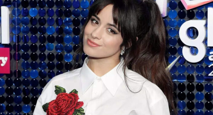 As she danced in front of the mirror, Camila Cabello lifted her top to reveal her chest