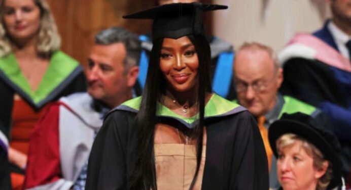Naomi Campbell receives an honorary doctorate from a British university
