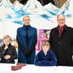 Charlene poses with her children in a Christmas card from Monaco Charlene poses with her children