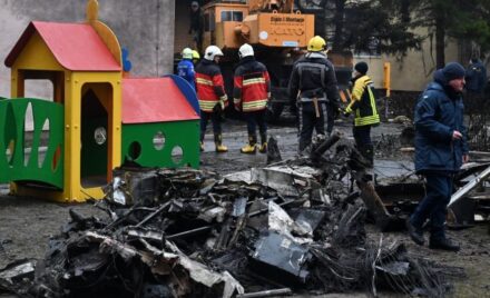Ukraines Interior Minister dies after helicopter crashes near a kindergarten.