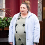 Clair Norris, from EastEnders, strips down to her swimsuit while in a hot tub with her friends Clair Norris